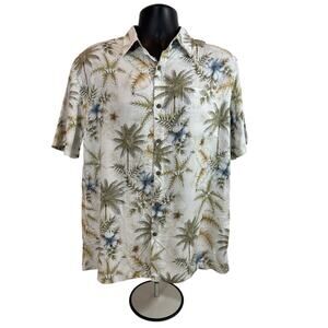 Island Shores Men’s Floral Hawaiian Button Down, M